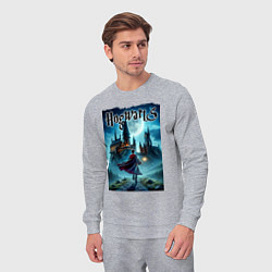 Костюм хлопковый мужской Harry Potter with a magic wand - Hogwarts, цвет: меланж — фото 2