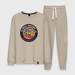 Костюм хлопковый мужской Skull skaters, цвет: миндальный