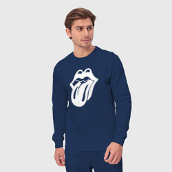 Костюм хлопковый мужской Rolling Stones - white logo, цвет: тёмно-синий — фото 2