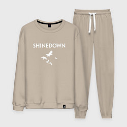 Костюм хлопковый мужской Shinedown - logo, цвет: миндальный