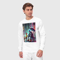 Костюм хлопковый мужской Rick and Morty are homeless people from New York, цвет: белый — фото 2