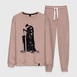 Костюм хлопковый мужской Berserk мечник, цвет: пыльно-розовый