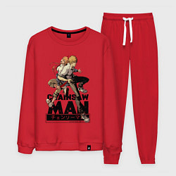 Костюм хлопковый мужской Denji and Power, цвет: красный