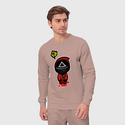 Костюм хлопковый мужской Squid game killer, цвет: пыльно-розовый — фото 2