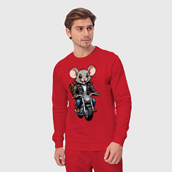 Костюм хлопковый мужской Biker mice, цвет: красный — фото 2
