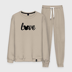 Костюм хлопковый мужской Love Микки - для пары, цвет: миндальный