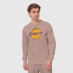 Костюм хлопковый мужской Lebronzo, цвет: пыльно-розовый — фото 2