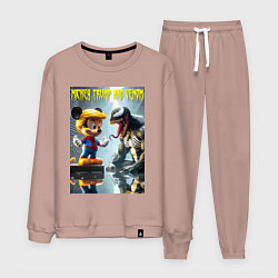 Костюм хлопковый мужской Mickey Trump and Venom - ai art fantasy, цвет: пыльно-розовый