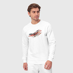 Костюм хлопковый мужской Орел в облаках - светлый, цвет: белый — фото 2