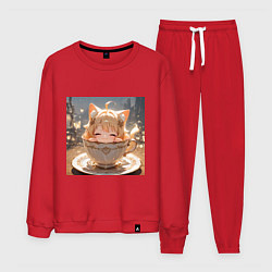 Мужской костюм Кошечка с короной в чашке