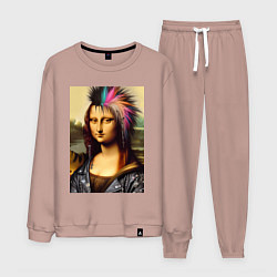 Костюм хлопковый мужской Mona Lisa - punks not dead, цвет: пыльно-розовый