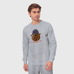 Костюм хлопковый мужской Суровой медведь, цвет: меланж — фото 2