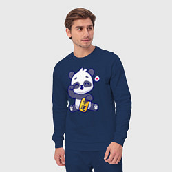 Костюм хлопковый мужской Cute panda, цвет: тёмно-синий — фото 2