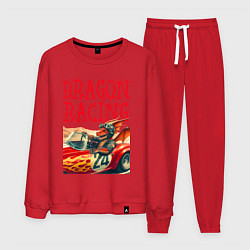 Костюм хлопковый мужской Dragon cool racer - ai art, цвет: красный
