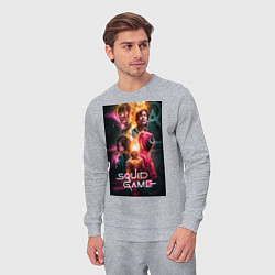 Костюм хлопковый мужской Игра в кальмара 1 2021, цвет: меланж — фото 2