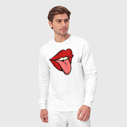 Костюм хлопковый мужской Girl lips, цвет: белый — фото 2