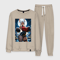 Костюм хлопковый мужской Мирко из Моя геройская академия в неофициальном ко, цвет: миндальный
