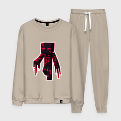 Костюм хлопковый мужской Майнкрафт слендермен, цвет: миндальный