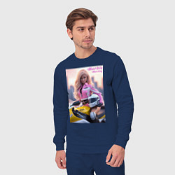 Костюм хлопковый мужской Barbie racing - Kawasaki Ninja, цвет: тёмно-синий — фото 2