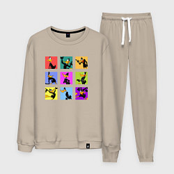 Костюм хлопковый мужской Даффи Дак - Луни Тюнз утка, цвет: миндальный