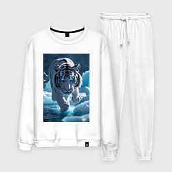 Мужской костюм Белоснежный тигр крадется по льду