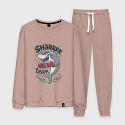 Костюм хлопковый мужской Shark team, цвет: пыльно-розовый