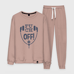 Костюм хлопковый мужской Отключиться от мира, цвет: пыльно-розовый