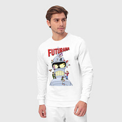 Костюм хлопковый мужской Futurama all, цвет: белый — фото 2