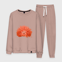 Костюм хлопковый мужской Сartoon monster fluffy orange, цвет: пыльно-розовый