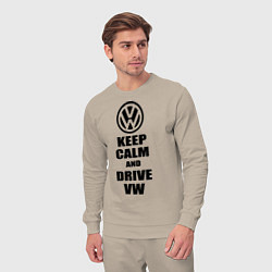 Костюм хлопковый мужской Keep Calm & Drive VW, цвет: миндальный — фото 2