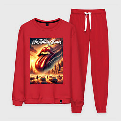 Костюм хлопковый мужской Logo of the Rollings Stones, цвет: красный