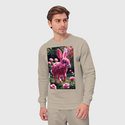 Костюм хлопковый мужской Кролик из роз, цвет: миндальный — фото 2