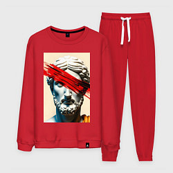 Костюм хлопковый мужской Штрих на античной статуе, цвет: красный