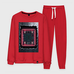 Костюм хлопковый мужской Что внутри, цвет: красный