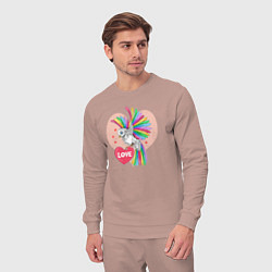 Костюм хлопковый мужской Color bird, цвет: пыльно-розовый — фото 2