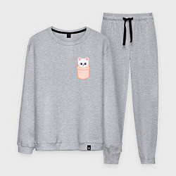 Костюм хлопковый мужской Jiniret in pocket, цвет: меланж