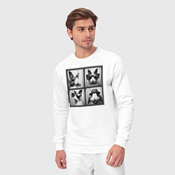 Костюм хлопковый мужской Кролик в фотобудке, цвет: белый — фото 2