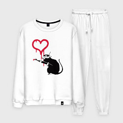 Костюм хлопковый мужской Rat heart, цвет: белый