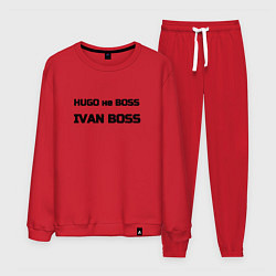 Костюм хлопковый мужской Hugo не boss, цвет: красный
