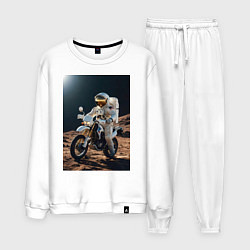 Мужской костюм Космонавт ездит на мотоцикле по Луне