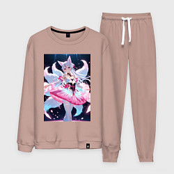 Костюм хлопковый мужской Лиса танцует в платье, цвет: пыльно-розовый