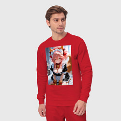 Костюм хлопковый мужской Фейт Тамамо в костюме горничной, цвет: красный — фото 2