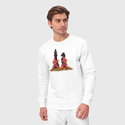 Костюм хлопковый мужской Karate chess, цвет: белый — фото 2