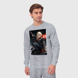 Костюм хлопковый мужской Девушка со снайперской винтовкой, цвет: меланж — фото 2