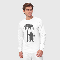 Костюм хлопковый мужской Мишка и пальма, цвет: белый — фото 2