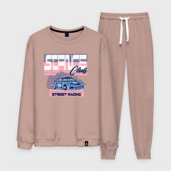 Костюм хлопковый мужской Street racing, цвет: пыльно-розовый