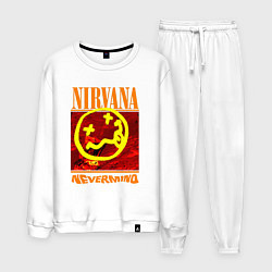 Костюм хлопковый мужской Nirvana smail, цвет: белый