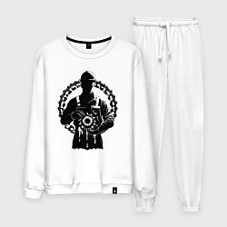 Костюм хлопковый мужской Шестерня нефтяника, цвет: белый