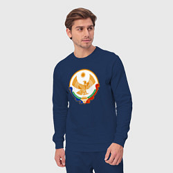 Костюм хлопковый мужской Дагестан герб, цвет: тёмно-синий — фото 2