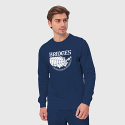 Костюм хлопковый мужской Bridges logo, цвет: тёмно-синий — фото 2